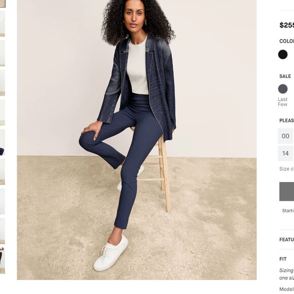 MM Lafleur The Foster Pant - PowerStretch in INK Size 8 Dark Blue - Picture 1 of 9